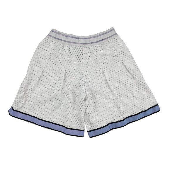 Nike Pleated Mesh White and Purple Shorts Youth Girls Size Small Athletic Sports - Picture 2 of 10